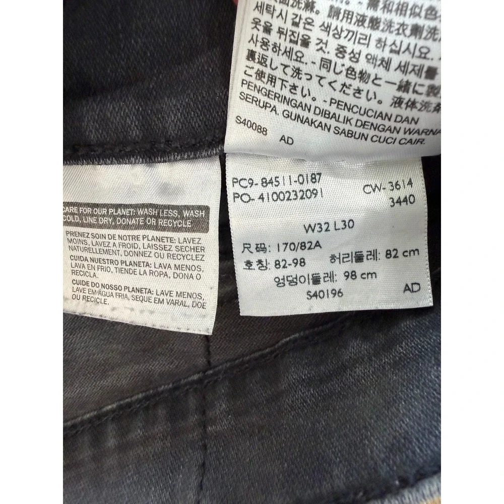 Levis 511 Slim Fit Jeans Mens 32x30 Faded Black Grey Stretch Denim Black Tab
